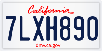 CA license plate 7LXH890