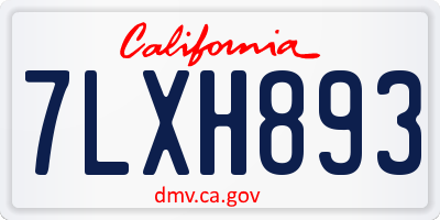 CA license plate 7LXH893