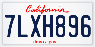 CA license plate 7LXH896