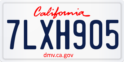 CA license plate 7LXH905