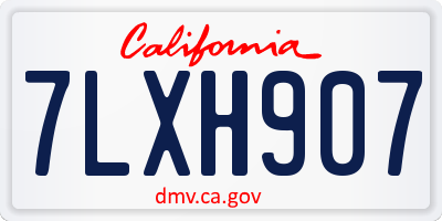CA license plate 7LXH907