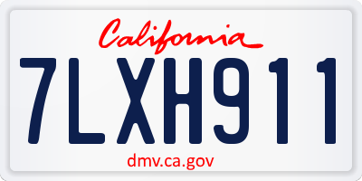 CA license plate 7LXH911