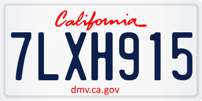 CA license plate 7LXH915