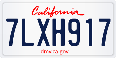 CA license plate 7LXH917