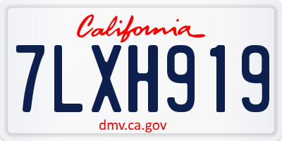 CA license plate 7LXH919