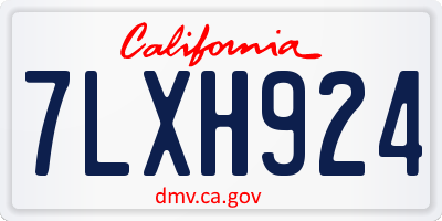 CA license plate 7LXH924