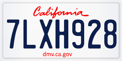 CA license plate 7LXH928