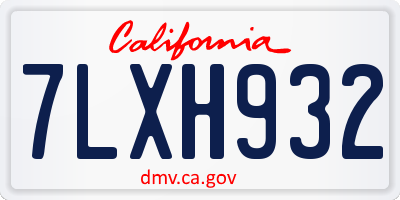 CA license plate 7LXH932