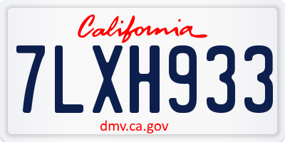 CA license plate 7LXH933