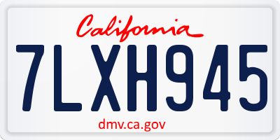 CA license plate 7LXH945