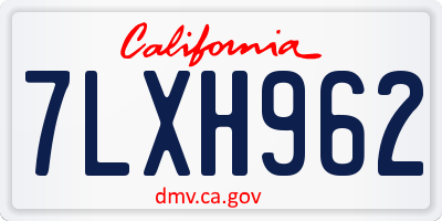 CA license plate 7LXH962