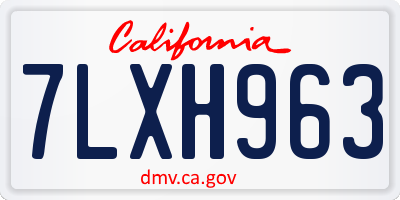 CA license plate 7LXH963