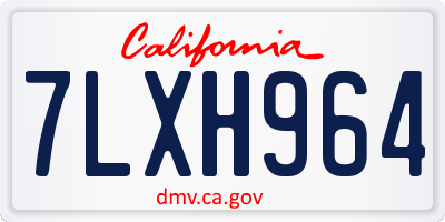 CA license plate 7LXH964