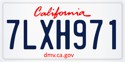 CA license plate 7LXH971