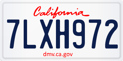 CA license plate 7LXH972