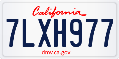 CA license plate 7LXH977