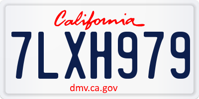 CA license plate 7LXH979
