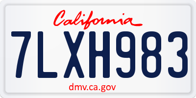 CA license plate 7LXH983