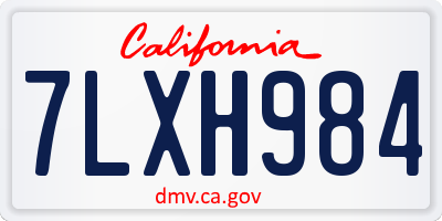 CA license plate 7LXH984