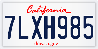 CA license plate 7LXH985