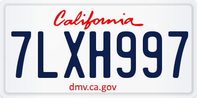 CA license plate 7LXH997
