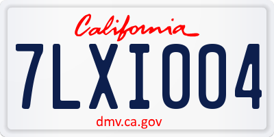 CA license plate 7LXI004