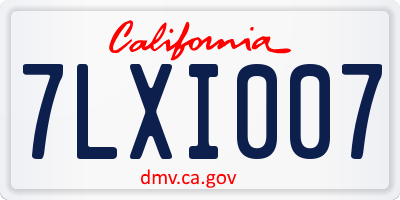 CA license plate 7LXI007