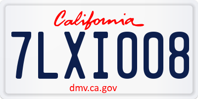 CA license plate 7LXI008