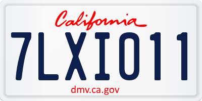 CA license plate 7LXI011