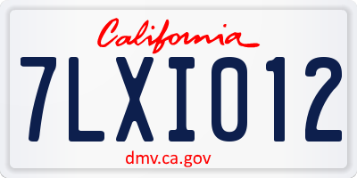 CA license plate 7LXI012