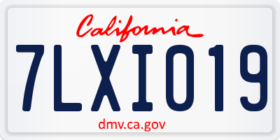 CA license plate 7LXI019
