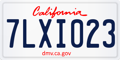 CA license plate 7LXI023