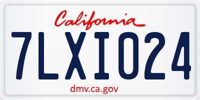 CA license plate 7LXI024
