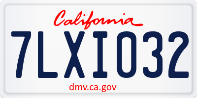 CA license plate 7LXI032