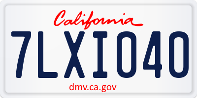 CA license plate 7LXI040