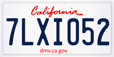 CA license plate 7LXI052