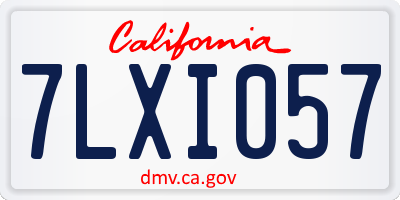 CA license plate 7LXI057
