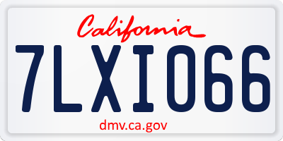 CA license plate 7LXI066