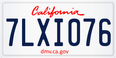 CA license plate 7LXI076