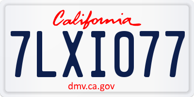 CA license plate 7LXI077