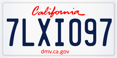 CA license plate 7LXI097