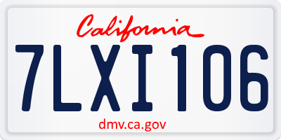 CA license plate 7LXI106