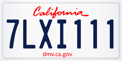 CA license plate 7LXI111