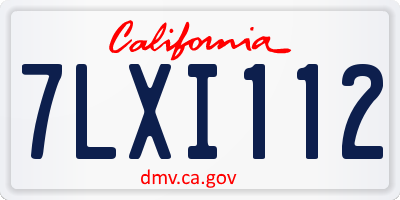 CA license plate 7LXI112