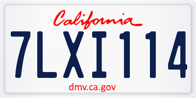 CA license plate 7LXI114