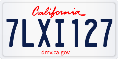 CA license plate 7LXI127