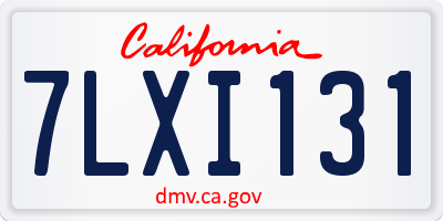 CA license plate 7LXI131
