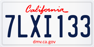 CA license plate 7LXI133