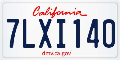 CA license plate 7LXI140