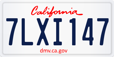 CA license plate 7LXI147